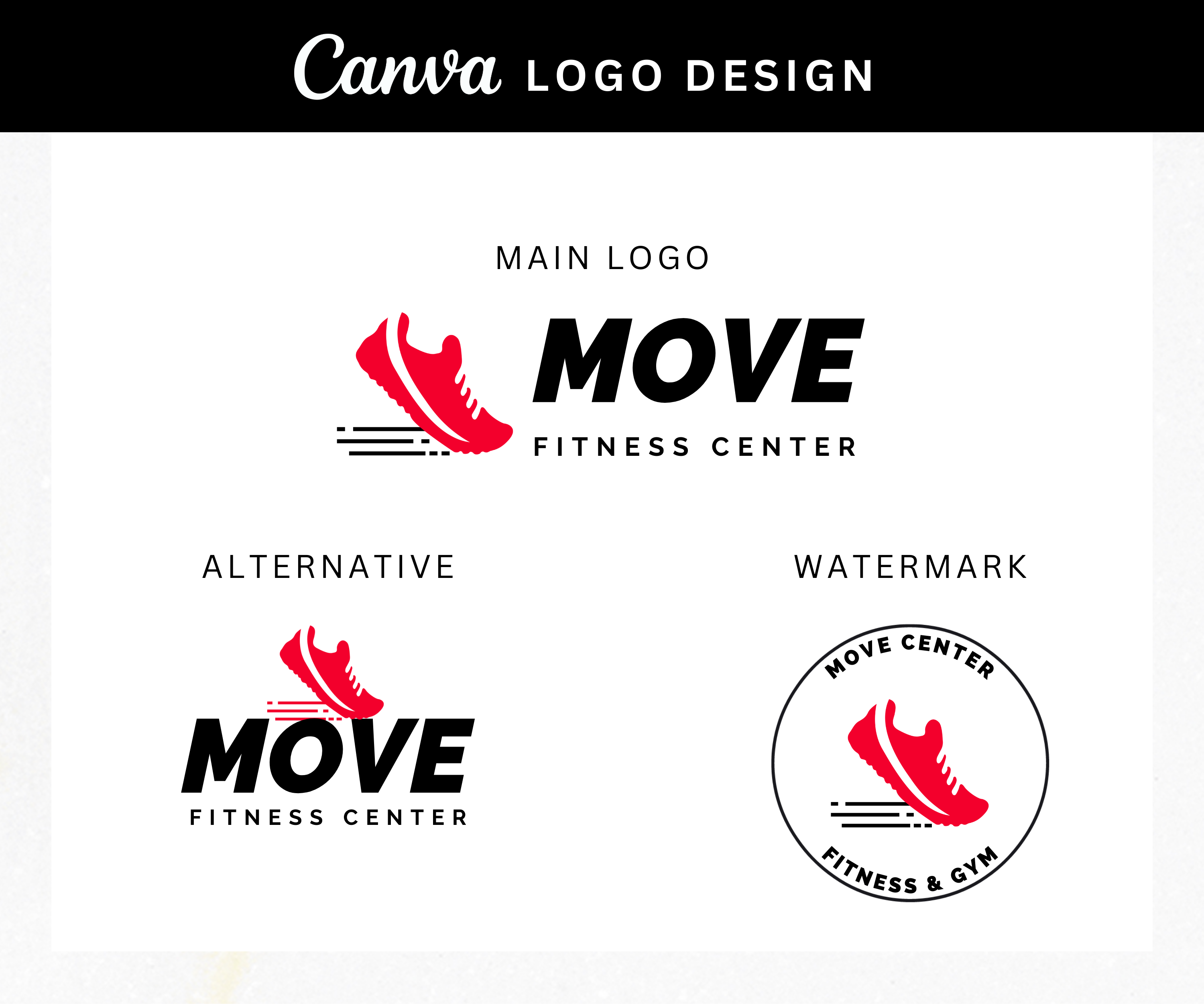 Fitness Logo Design, Premade Canva Logo Design, Gym Logo, Sport Logo