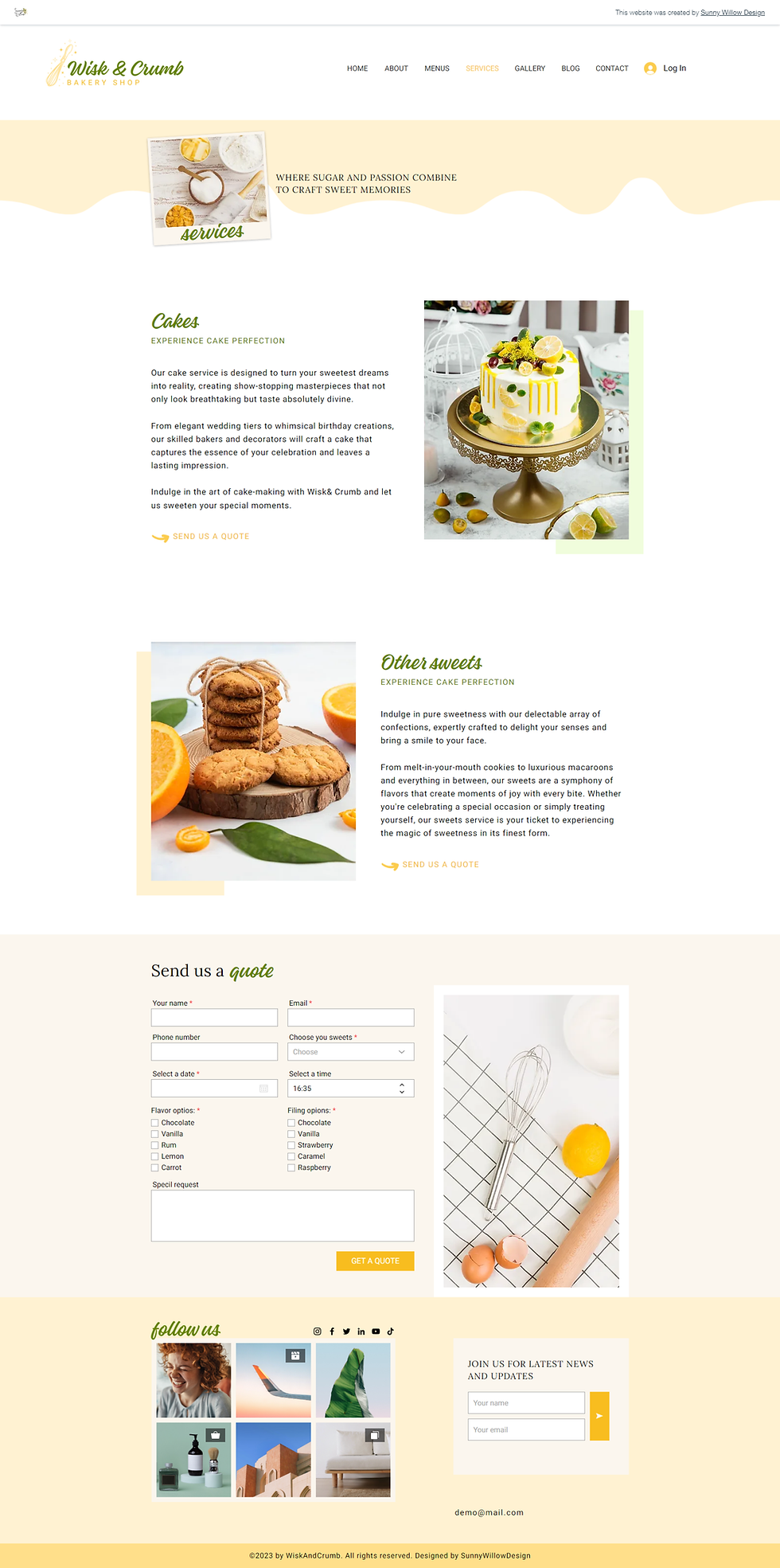 Thumbnail: Wix Website Template, Wix Website Design, Bakery Website, Food Website, Cooking Website, Catering Website