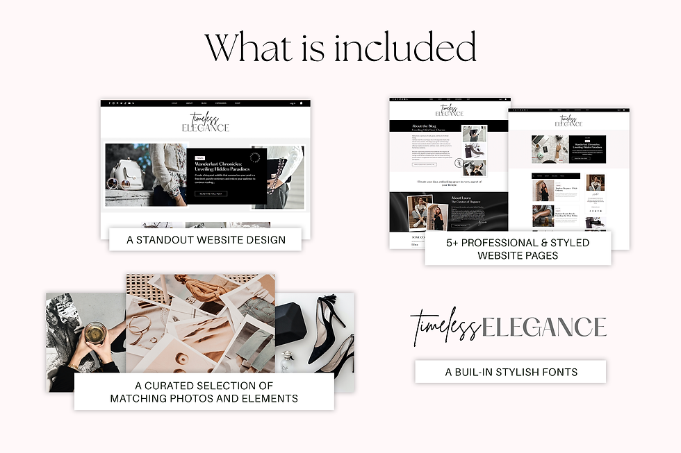 Thumbnail: Wix Website Template, Wix Website Design, Lifestyle Blog, Fashion Blog Website, eComme Website, Beauty Blog