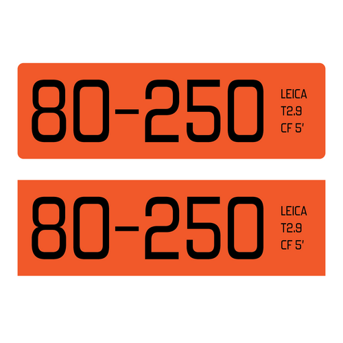 Zoom Lens Tag - With Info | CineLabels