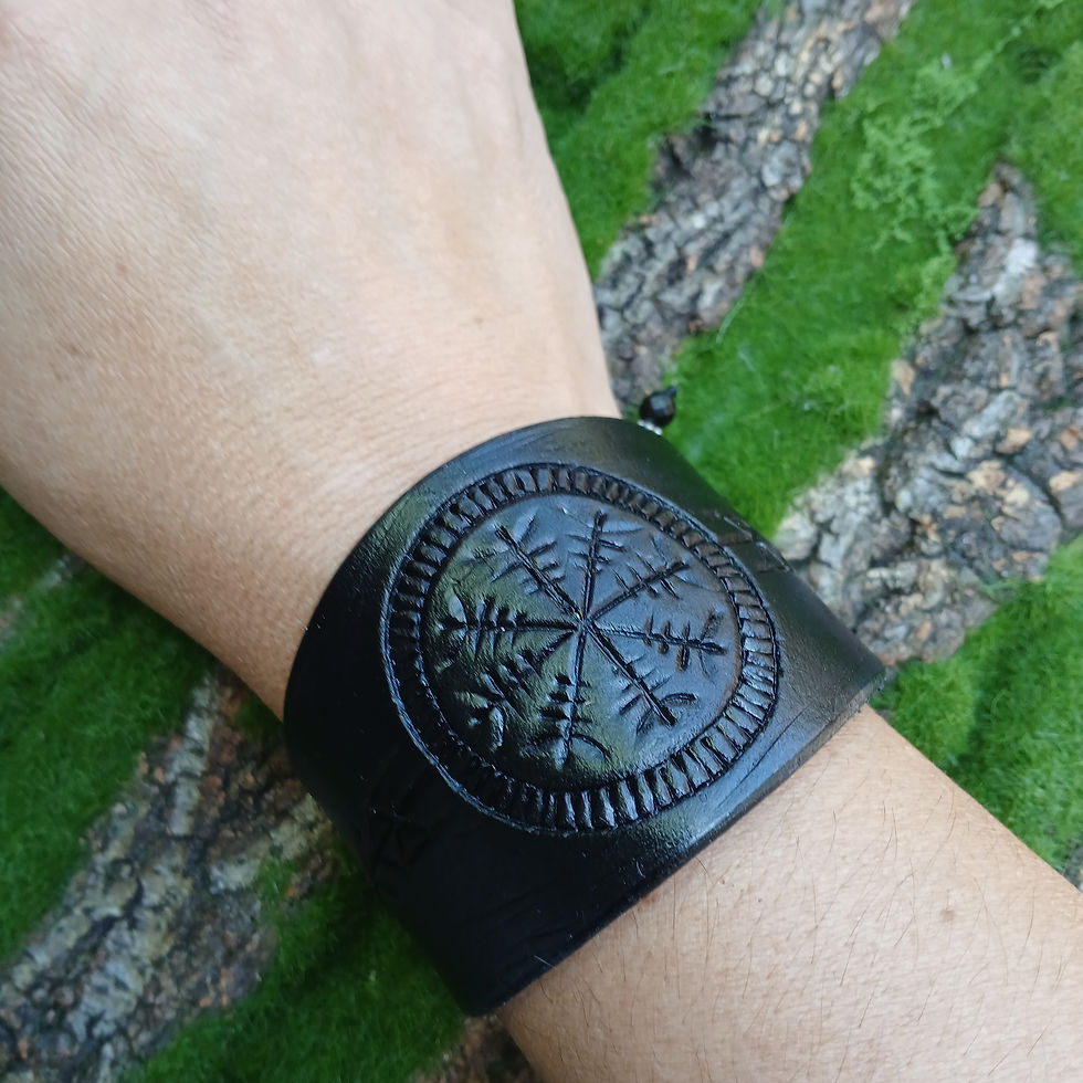 Thumbnail: Helm of Awe Leather Bracelet