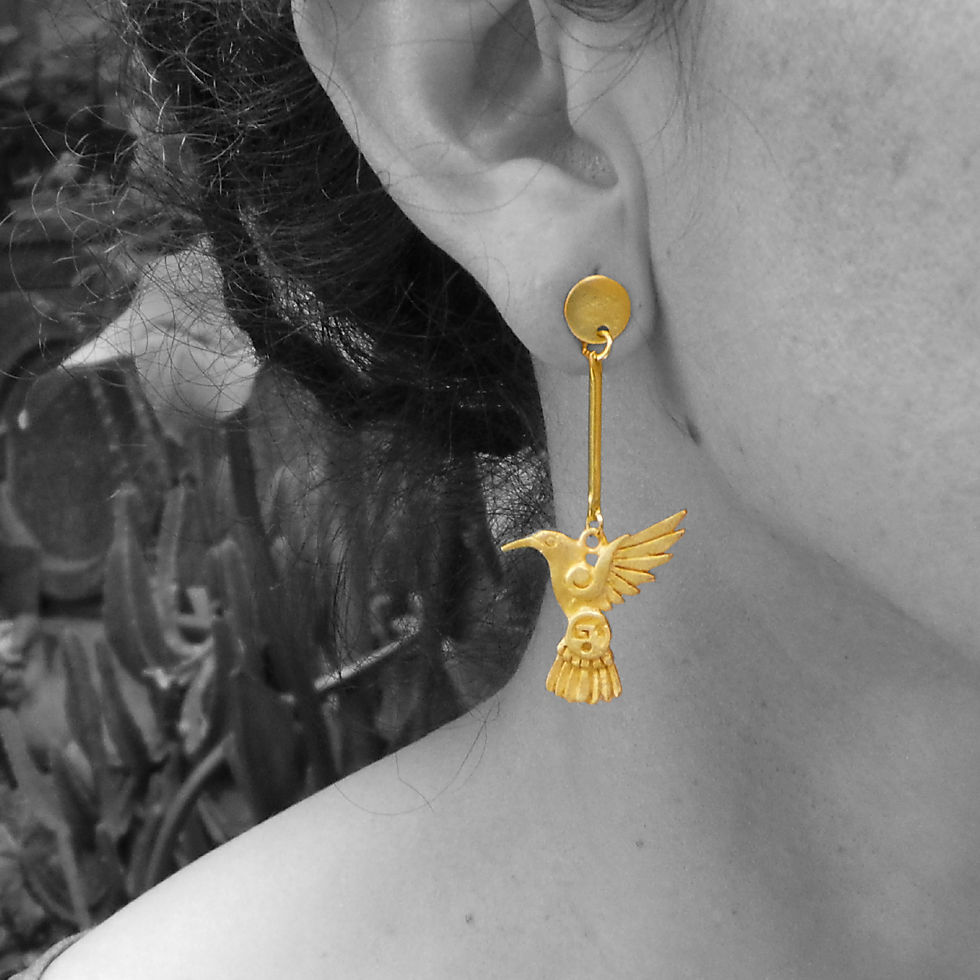 Miniatura: Aretes COLIBRÍ PREHISPÁNICO