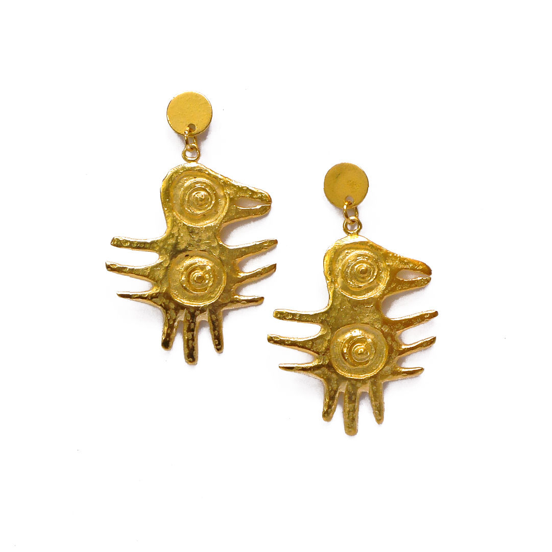Aretes SELLO PREHISPÁNICO pájaro