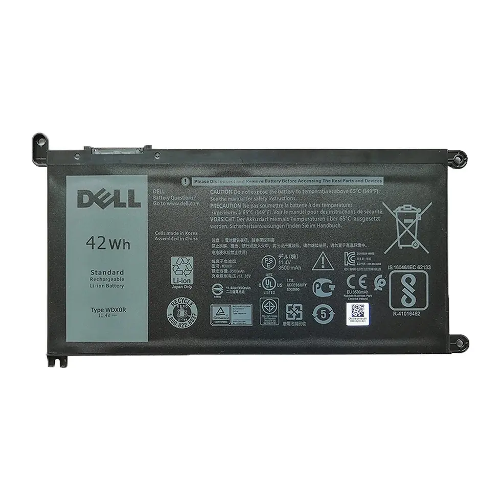 Dell 4.2Wh battery pack with text and symbols, Super Battery Packs