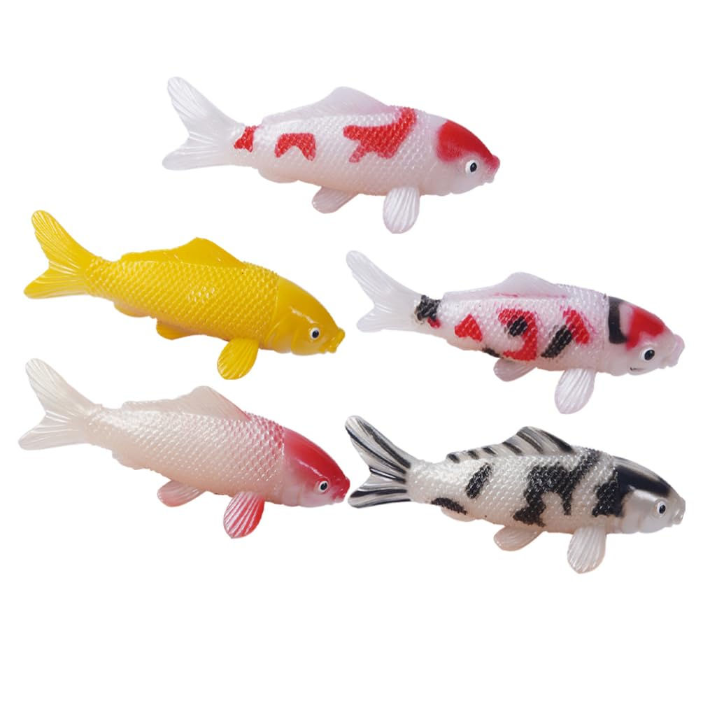 MAGICLULU 5pcs Artificial Koi Fish Aquarium Fish Plastic Realistic Moving Floati