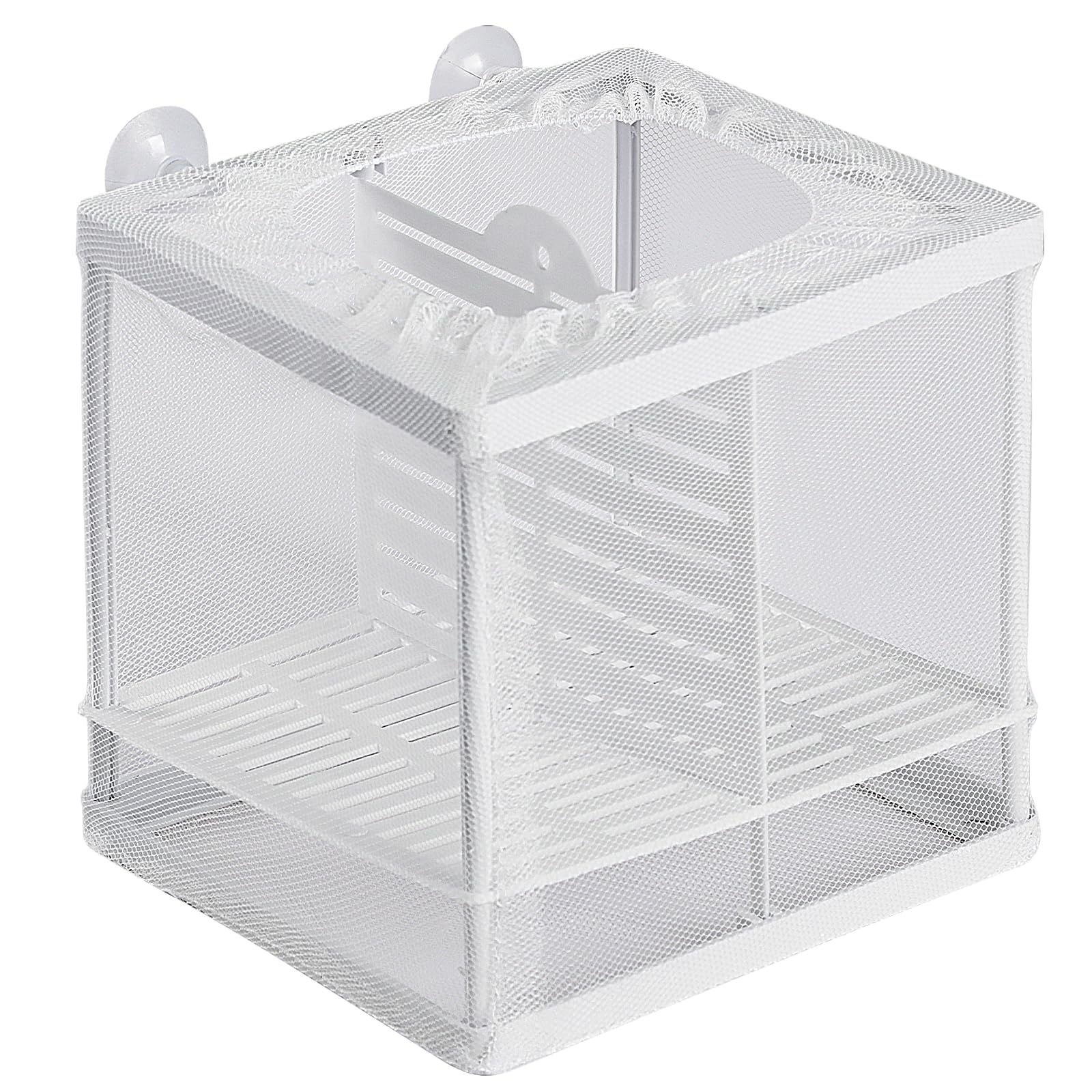 Pawfly Fish Tank Breeder Net Aquarium Fish Breeder Box with Nylon Mesh & Suction