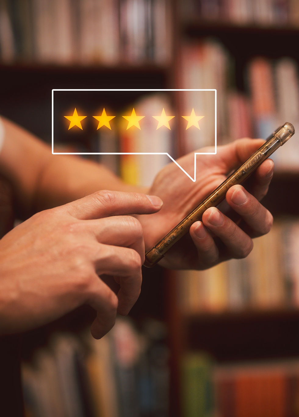 using smart phone giving 5 stars