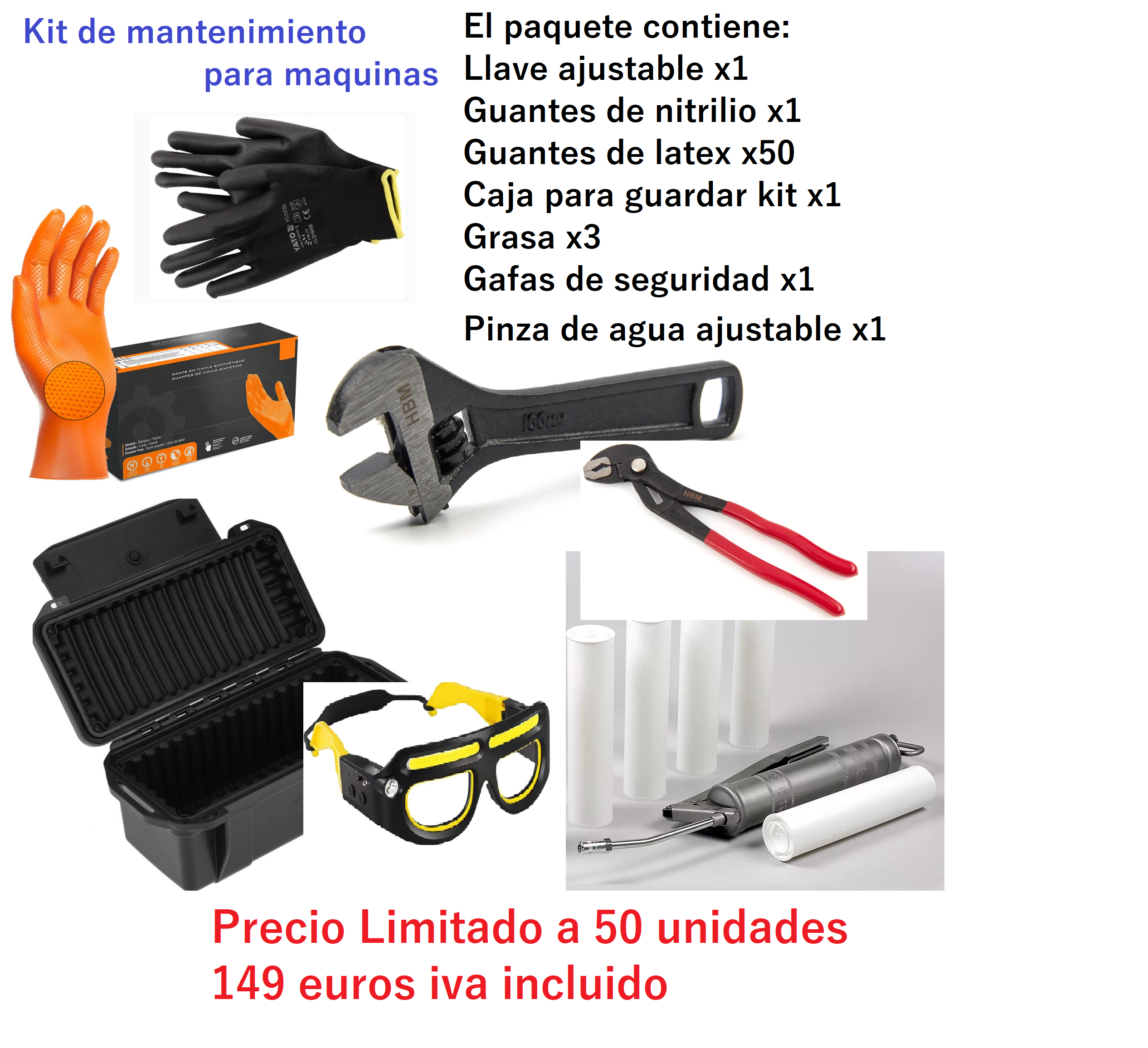 Kit de herramienta para Mantenimiento Maquinas