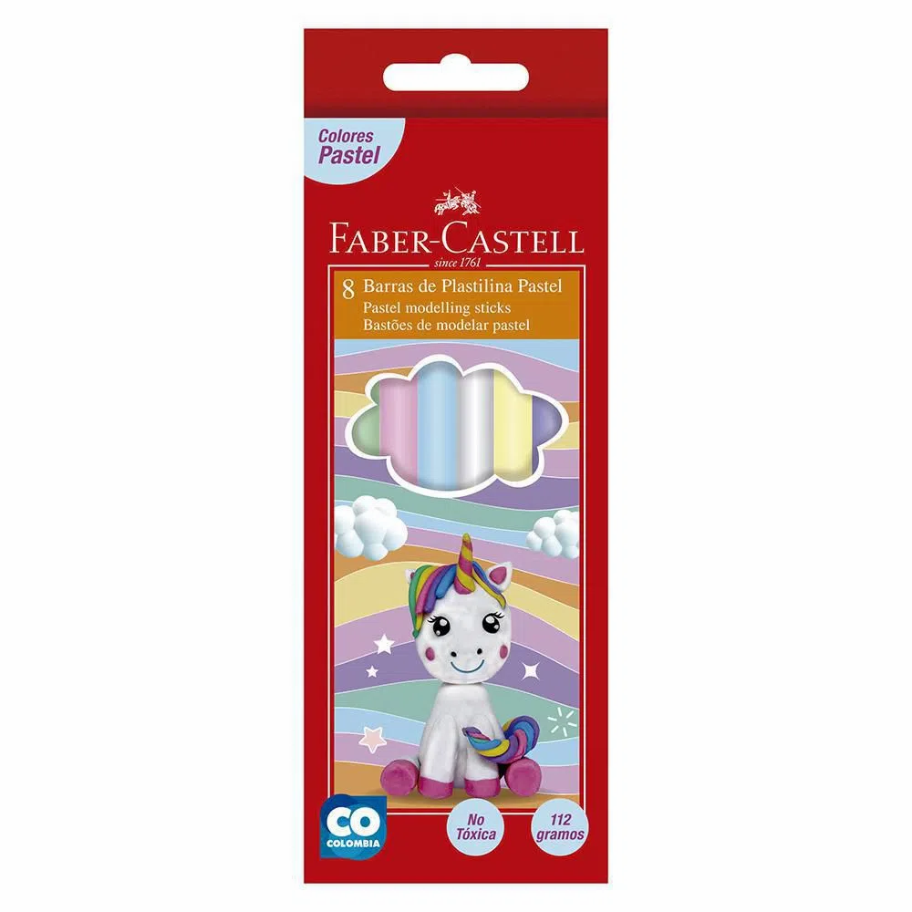 Plastilina Faber Larga 8  Pastel