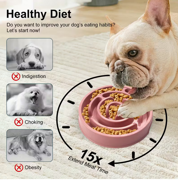 Thumbnail: Light pink hard wearing slo bowl for dogs