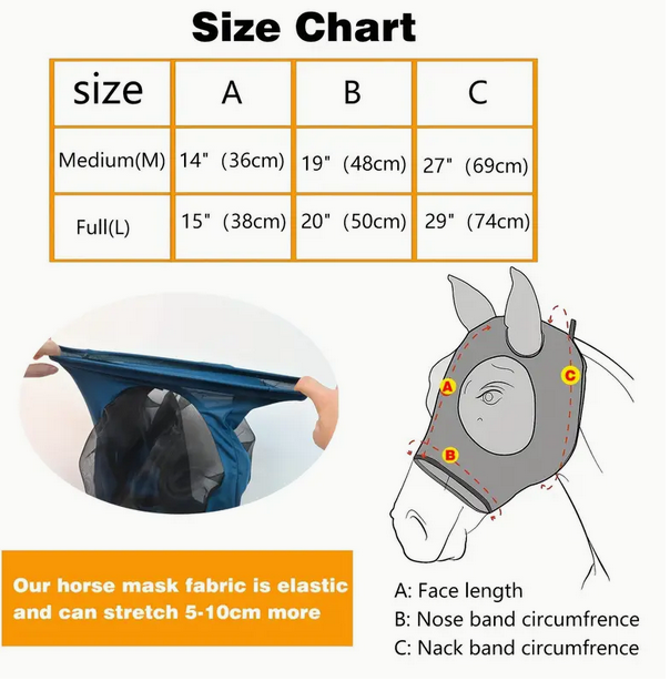 Thumbnail: Stretchable fly mask dimensions