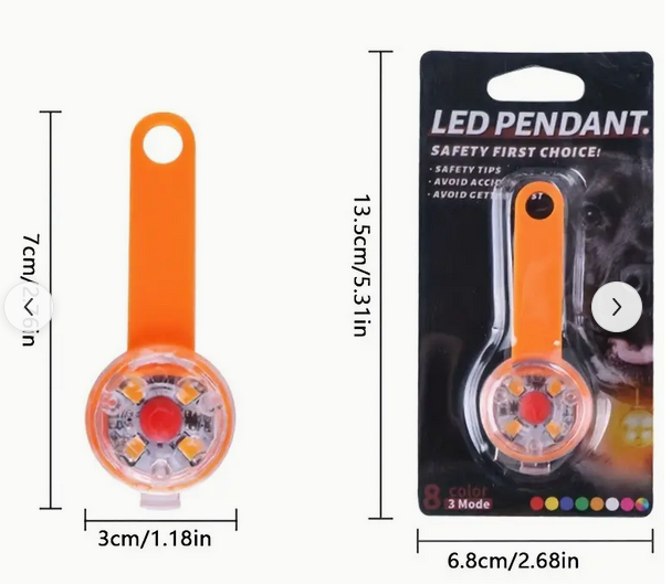 Thumbnail: Led Pendant Safety Light for Pets in orange