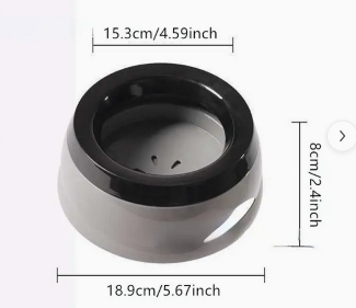 Thumbnail: No spill dog water bowl showing dimensions