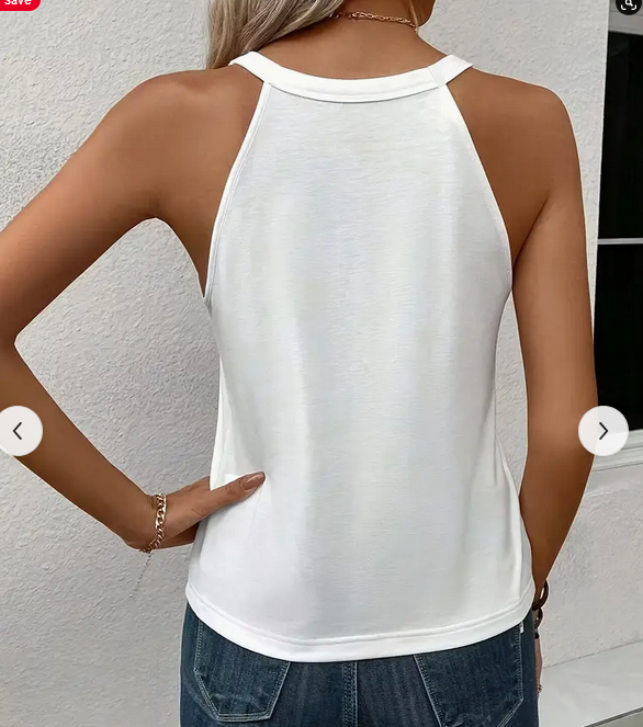 Horse Print Crew Neck T-Shirt rear view on model