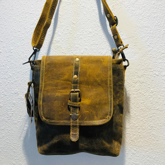 Myra Distressed Leather Crossbody $75