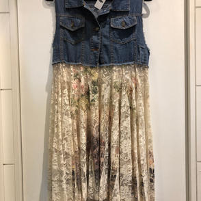 Denim Floral Vest/Skirt $72.00