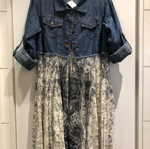 Denim Shirt w/Lace Skirt $75.00