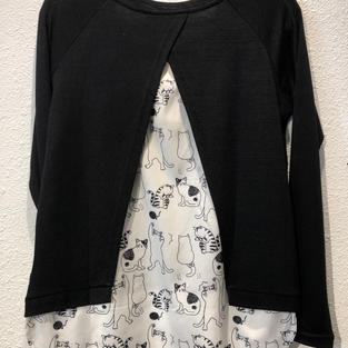 Split Back Cat Print Top $23.50