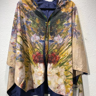 Reversible Rain Poncho Peonies & Irises $69