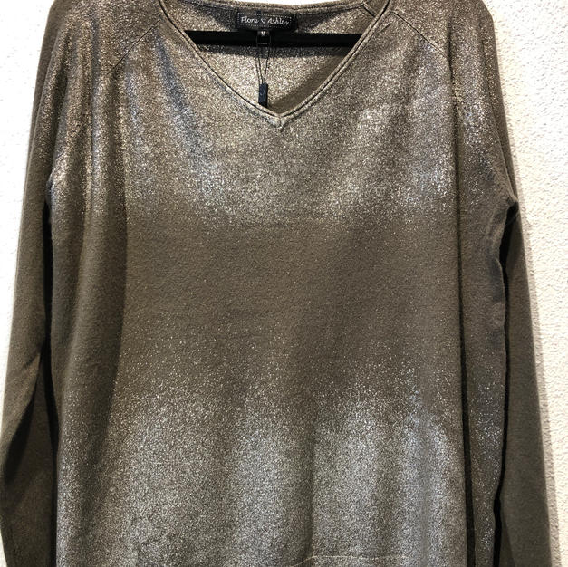 Olive Metallic Long Sleeved Top $57.50