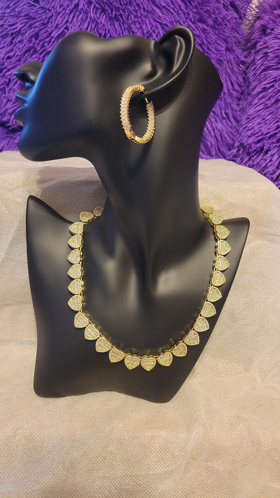 Thumbnail: Gold Studded CZ Hoop