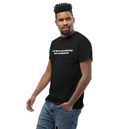 unisex-classic-quoted tee-make a God impression