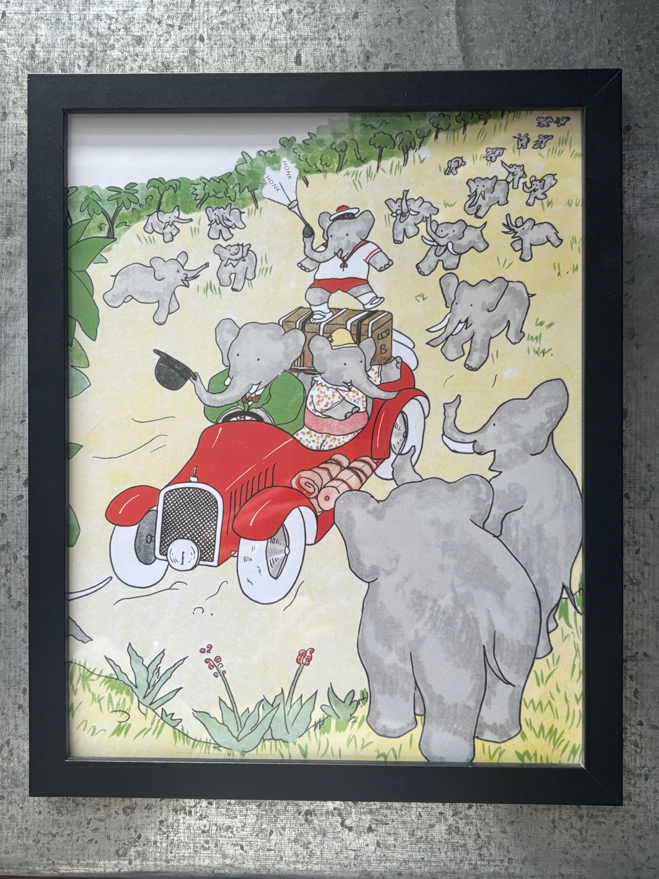 Vintage Babar Print Framed