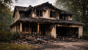 home that has been destroyed by fire