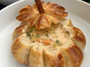 Pumpkin Shaped Sourdough Bread Bowls