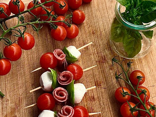 Salami Rose Caprese Skewers