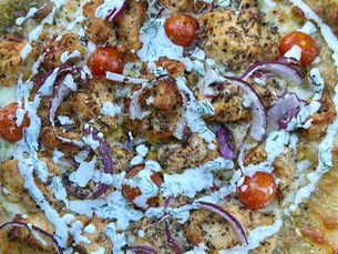 Chicken Pesto Ranch Sourdough Pizza
