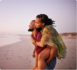 Couple hugging beach