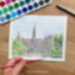 Healy Hall - Georgetown University - watercolor illustration