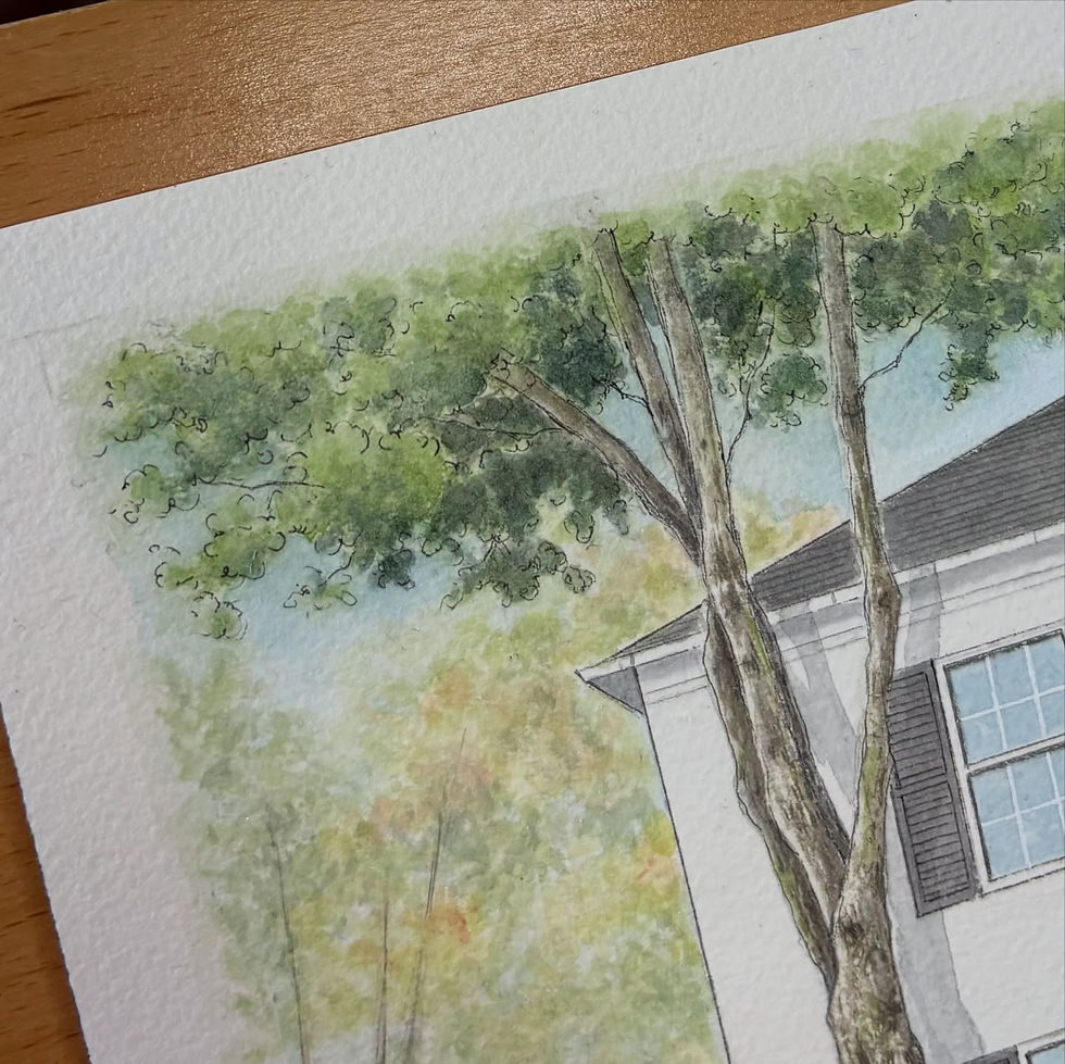 chappaqua house portrait painting