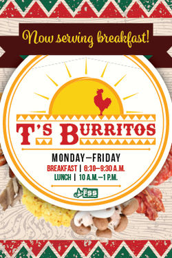 Now Serving Breakfast 3.5"x5.25" Table Tent Advertisements