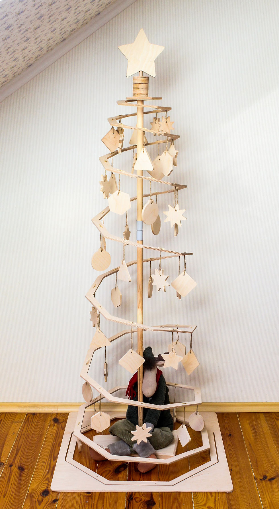 Thumbnail: Foldable wooden Christmas tree. Artificial XMAS tree.  Eco  XMAS tree