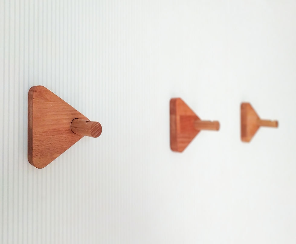 Thumbnail: Wooden Wall Hooks, Wooden Decorative Hooks, Modern wall hooks. Triangulare hooks