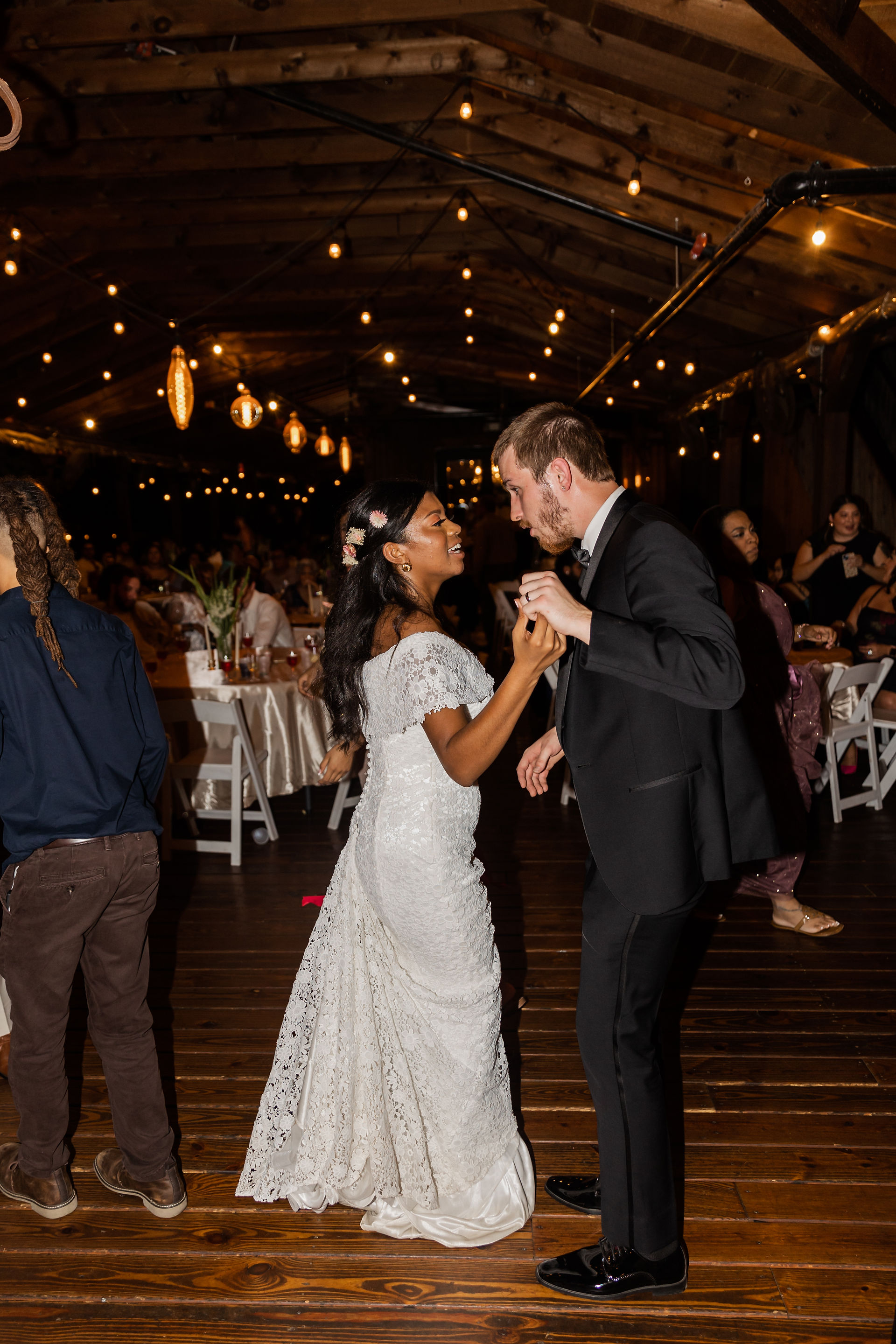 Bride and groom dancing the night away at Avalon Legecy ranch