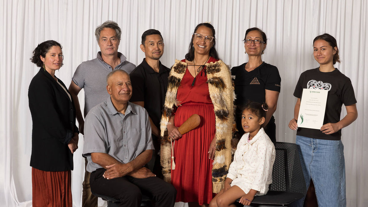Graduates and family at Te Rā Whakapūmau ceremony
