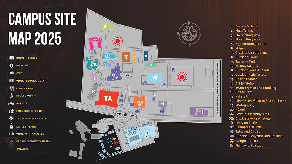 Campus Site Map 2025 for graduates showing event locations.