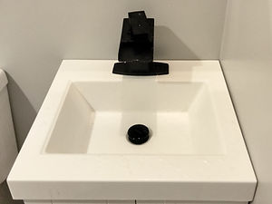 Sink with Black Faucets