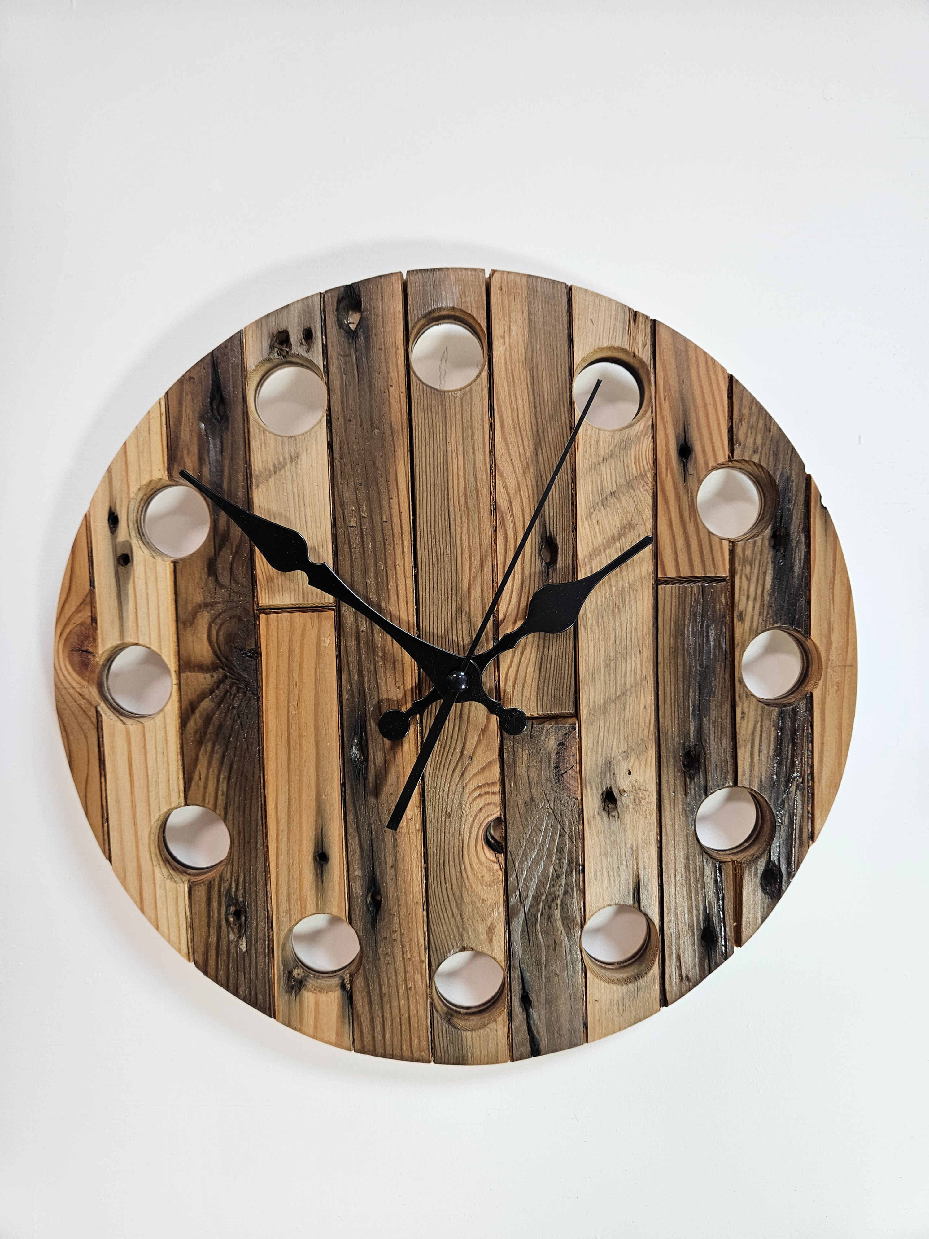 Vintage striped wooden clock