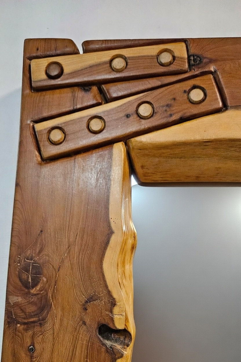 Thumbnail: English yew live edge square mirror