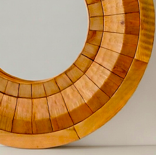 Thumbnail: Large circular pine mirror