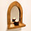 Thumbnail: Smaller sized oak gothic arched mirror with shelf
