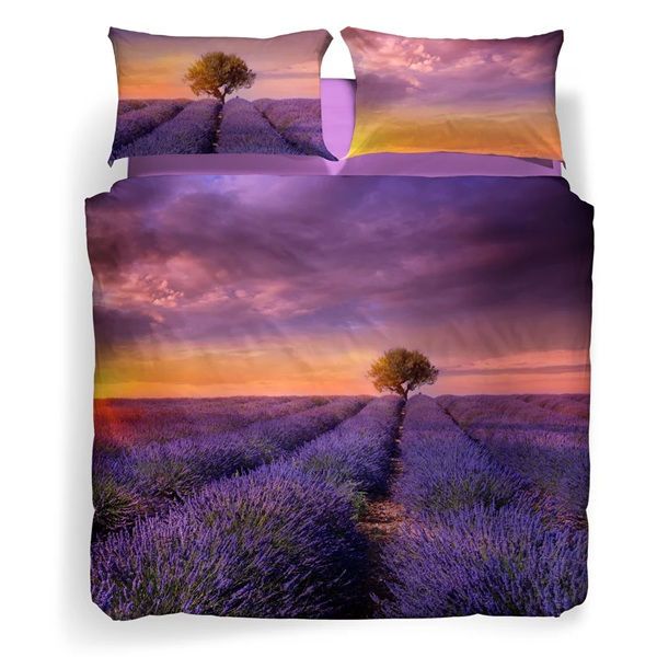 Miniatura: Completo Copripiumino Matrimoniale Lavender sunset
