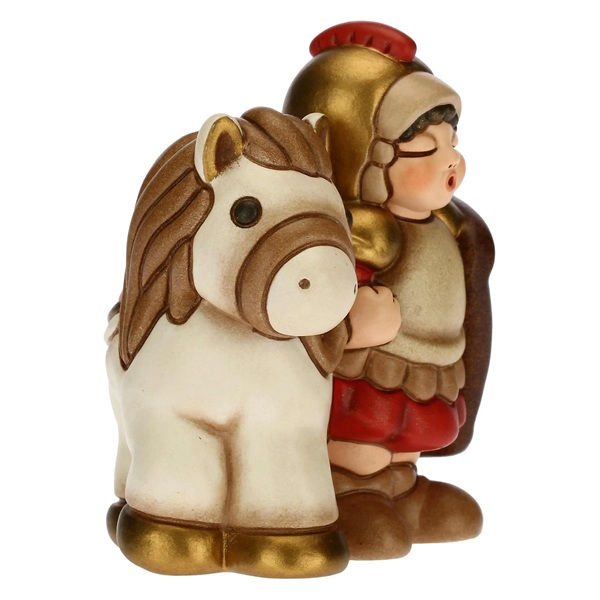 Soldato con cavallo Presepe Classico rosso -S3115A82