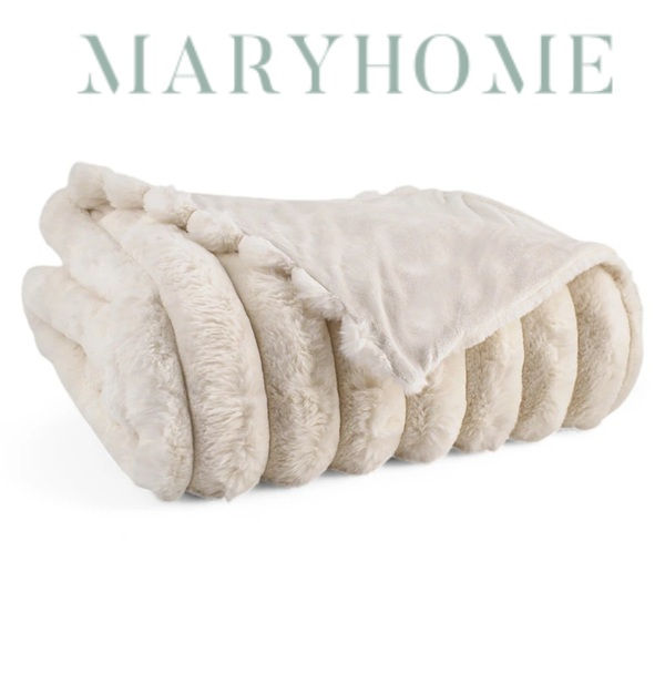 Plaid pelliccia MARYHOME-6M35157 variante A136 AVORIO