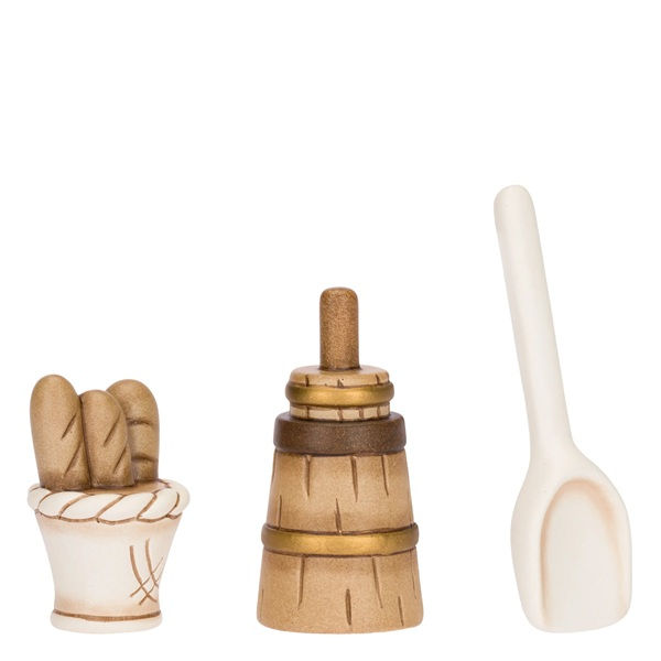 Set 3 pezzi fornaio in ceramica Presepe Classico - T11657282A91