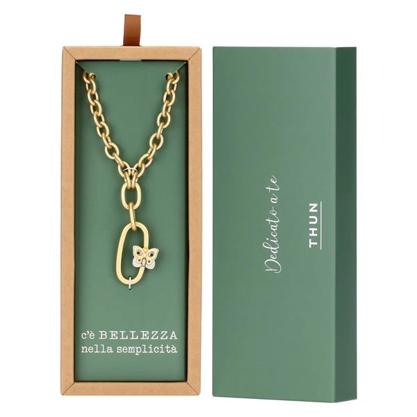 Miniatura: Collana a maglie ovali con farfalla - T10343209P00